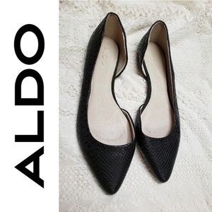 ALDO Pointed Toe Flats Snake Texture
